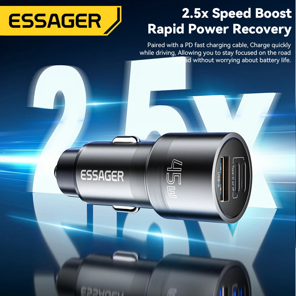 Essager IP Port Car Charger USB Type C