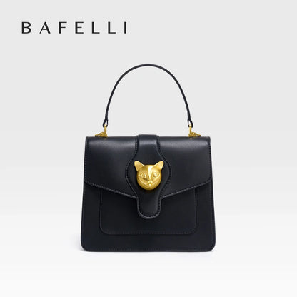 BAFELLI Cat Clasp Genuine Leather Doctor Bag