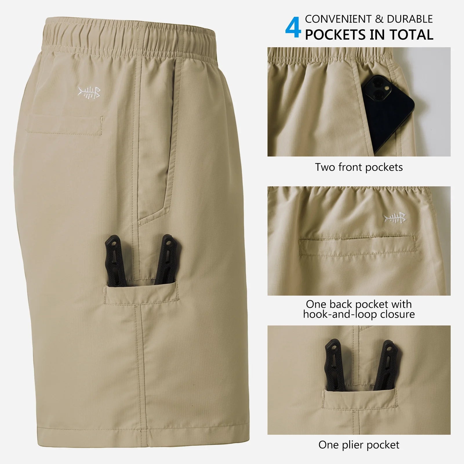 BASSDASH Men's 8” Fishing Water Shorts ShopHub
