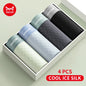 MiiOW Men's Antibacterial Underwear 4Pcs Silky Ice Silk Boxer Briefs