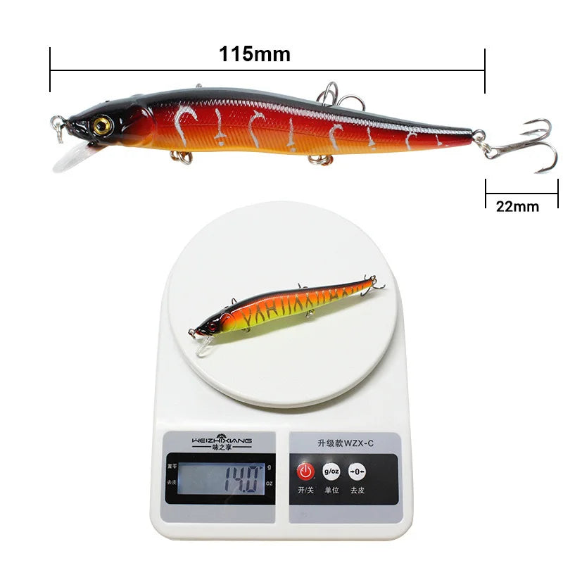 Bionic Hard Fishing Lure with 3D Eyes (11.5cm/14g) – 5/10pcs Habicare
