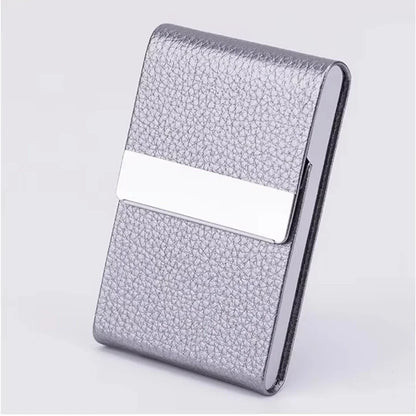 RFID Business Credit Card Holders Luxury Leather Men Wallets Metal Bank Cardholder Case Storage Visit Purses Minimalist Wallet