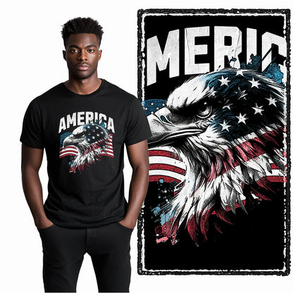 COOLMIND Unisex American Eagle Graphic Cotton T-Shirt