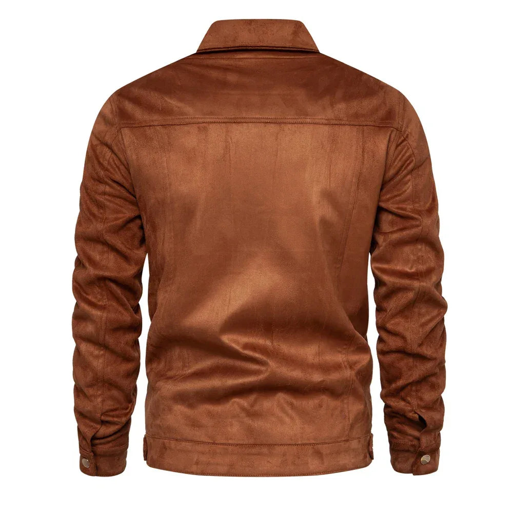 AIOPESON Autumn Winter Suede Leather Jackets - ShopHub