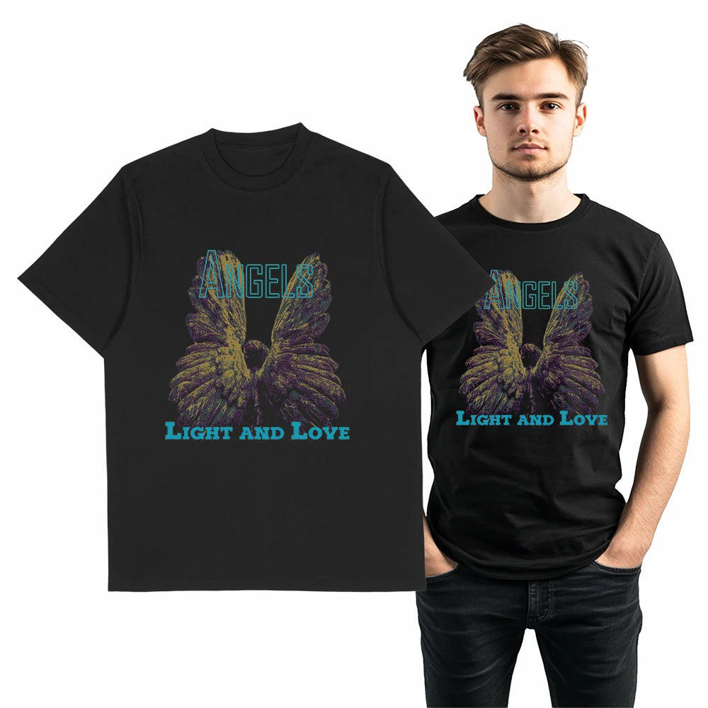 COOLMIND Unisex Angel Wings Graphic Cotton T-Shirt
