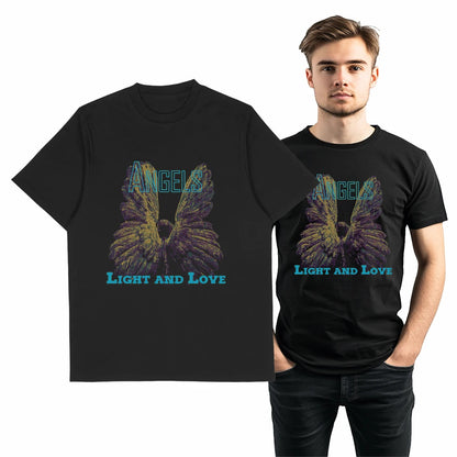 COOLMIND Unisex Angel Wings Graphic Cotton T-Shirt
