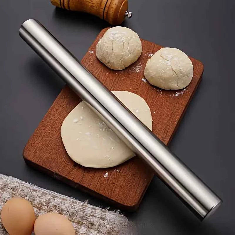 Stainless Steel Rolling Pin for Baking, Hollow Lightweight Dough Roller for Cookies Pie Dumpling Pizza, 3 Sizes