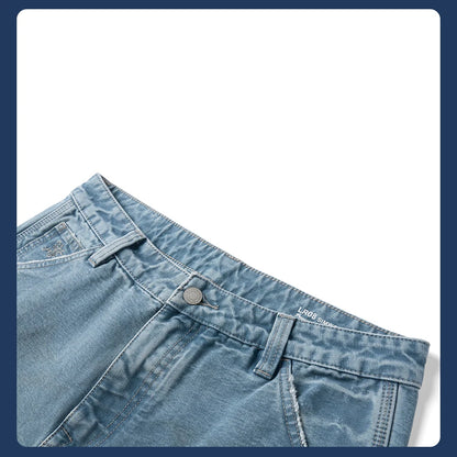 SIMWOOD High Standard 2026 Autumn New Loose Relax 12oz Fabric Denim Logger Pants Men Outdoor Workerwear Paint Splatter Jeans