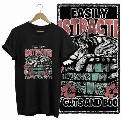 COOLMIND Cat Lover Graphic Cotton T-Shirt | Women's Relaxed Fit