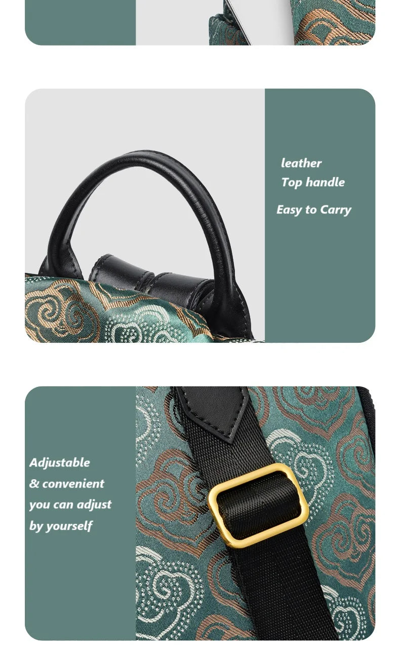 Limited New ZOOLER Handmade Cow Leather Backpack Women Fashion Bag Luxury Large Capacity Backpack Chinese Style #SC2050