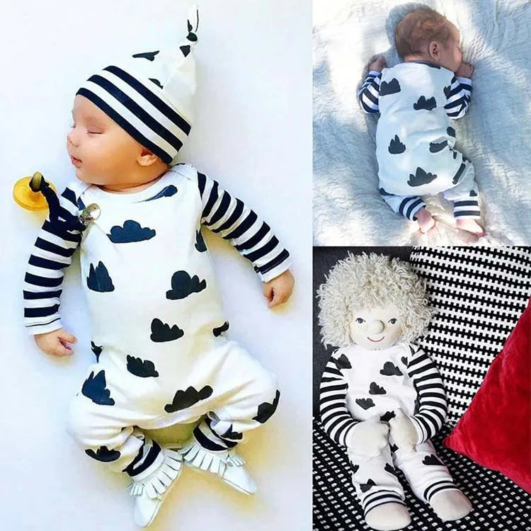 Kids Tales Stripe Parade Cotton-Blend Baby Romper