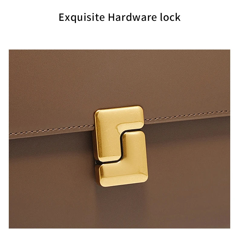 FOXER New Women's Shoulder Bag Split Leather Classic Fashion Square Bag Light Luxury Lady Crossbody Bag Gift for Women