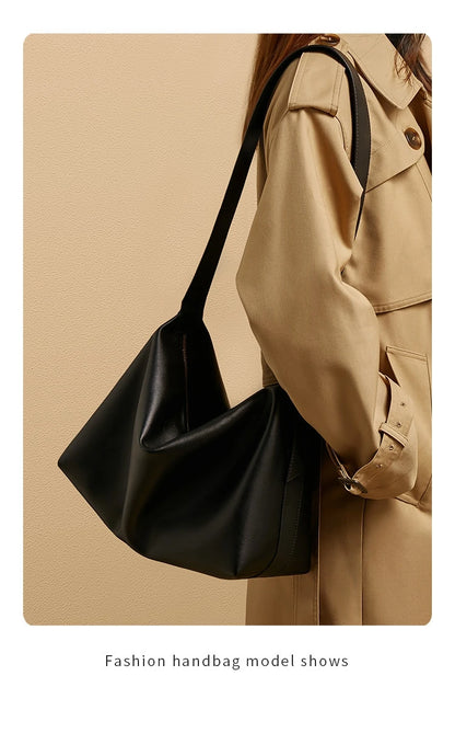 FOXER Large Soft Split Leather Shoulder Bag