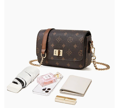 FOXER Vintage Monogram Chain Crossbody Bag