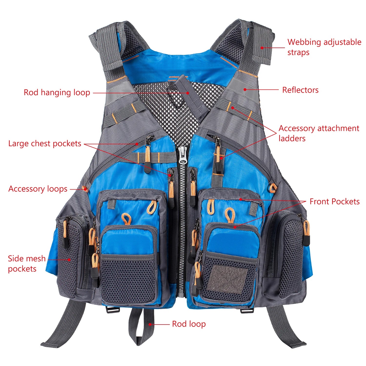 BASSDASH Breathable Fishing Vest