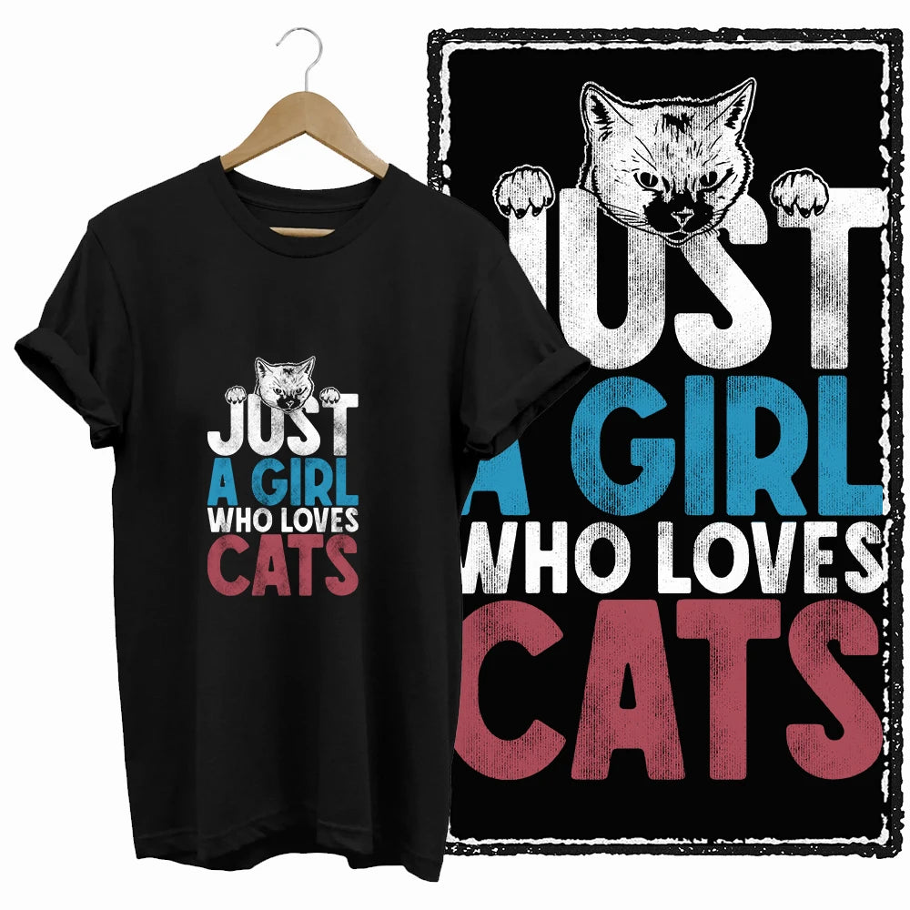 COOLMIND Black Cat Graphic T-Shirt | Women's 50-Design