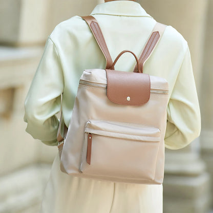 ZOOLER Oxford & Leather Patchwork Backpack