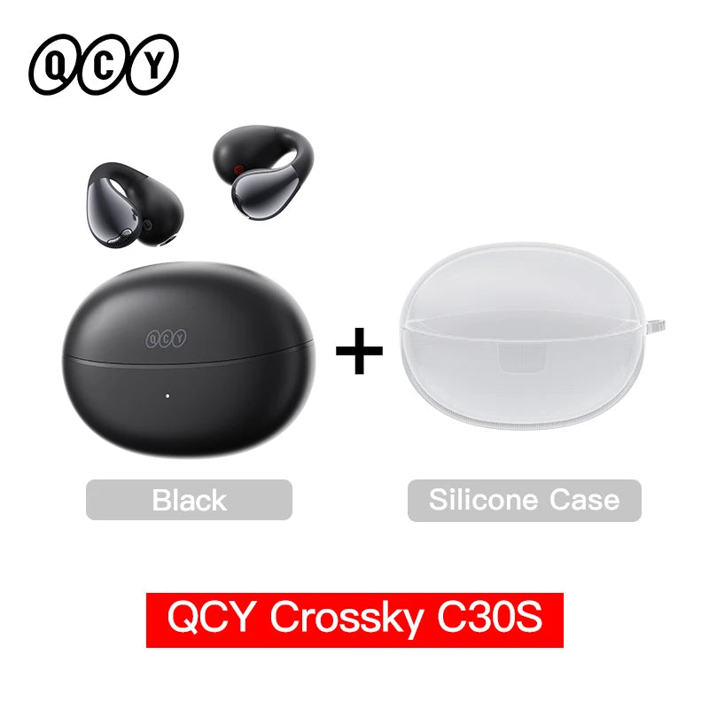 QCY Crossky C30S Wireless Earphones - Hi-Res LDAC Open Ear Clip-On Bluetooth 6.0 Sports Headphones with 40H Battery Life