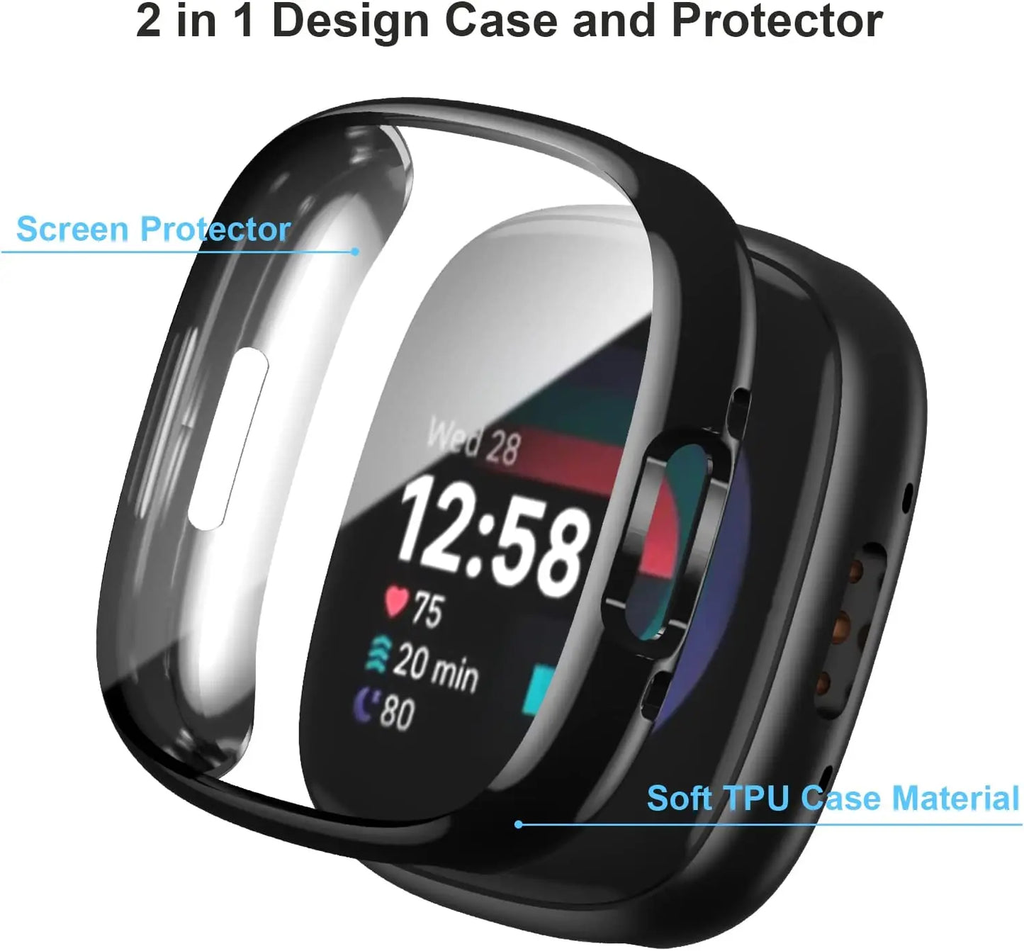 Protective Case - Fitbit Versa 4 Watch (9 colours available) Habicare