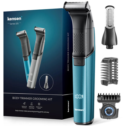 KENSEN S15 Electric Hair Trimmer - 2 in 1 Dual-Sided Blade Razor for Waterproof Beard and Body Hair Shaving for Men