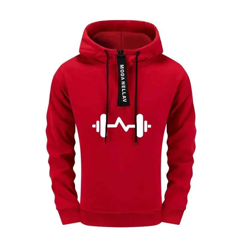 Men's Tracksuit Set Urban Streetwear 2 Pieces Half Zip Hoodie and Sweatpants for Autumn Winter Sporty Fitness