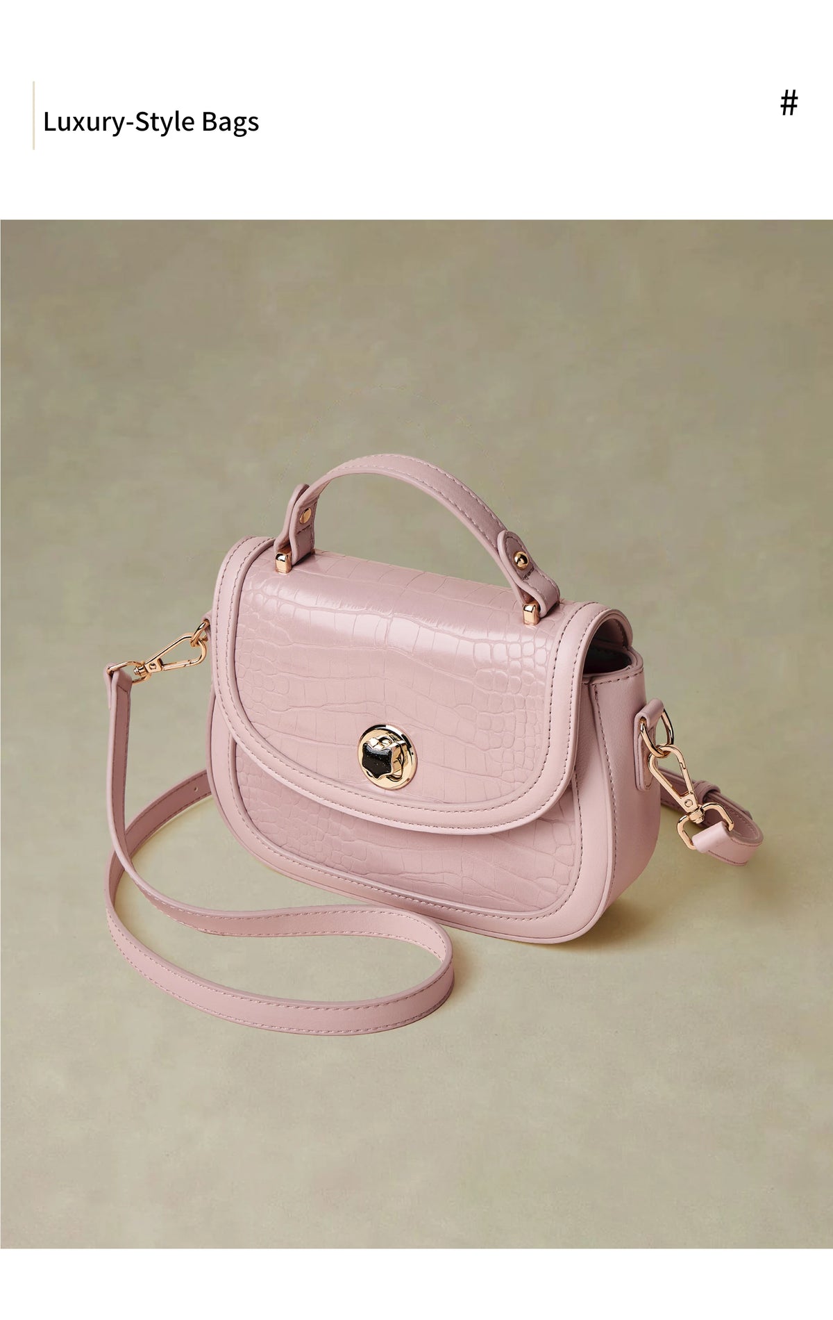FOXER Chic Luxury Shoulder Bag for Women PU Leather Pink Top‑handle Handbag Fashion Ladies Crossbody Purse for Daily Dating