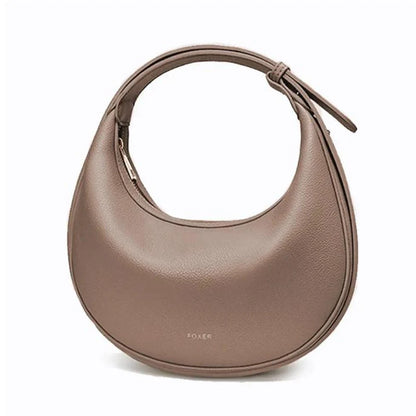 FOXER Women's Shoulder Bag PU Leather New Lady Crescent Underarm Bag Fashion Minimalist Crossbody Bag for Daily Casual Outfit