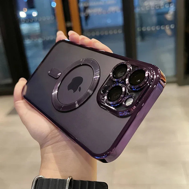 QIXTWO Luxury Magnetic Plating Clear Case - ShopHub