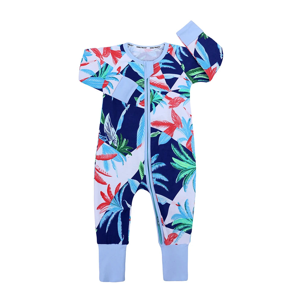 Kids Tales Little Daydream Cotton-Blend Double-Zip Romper