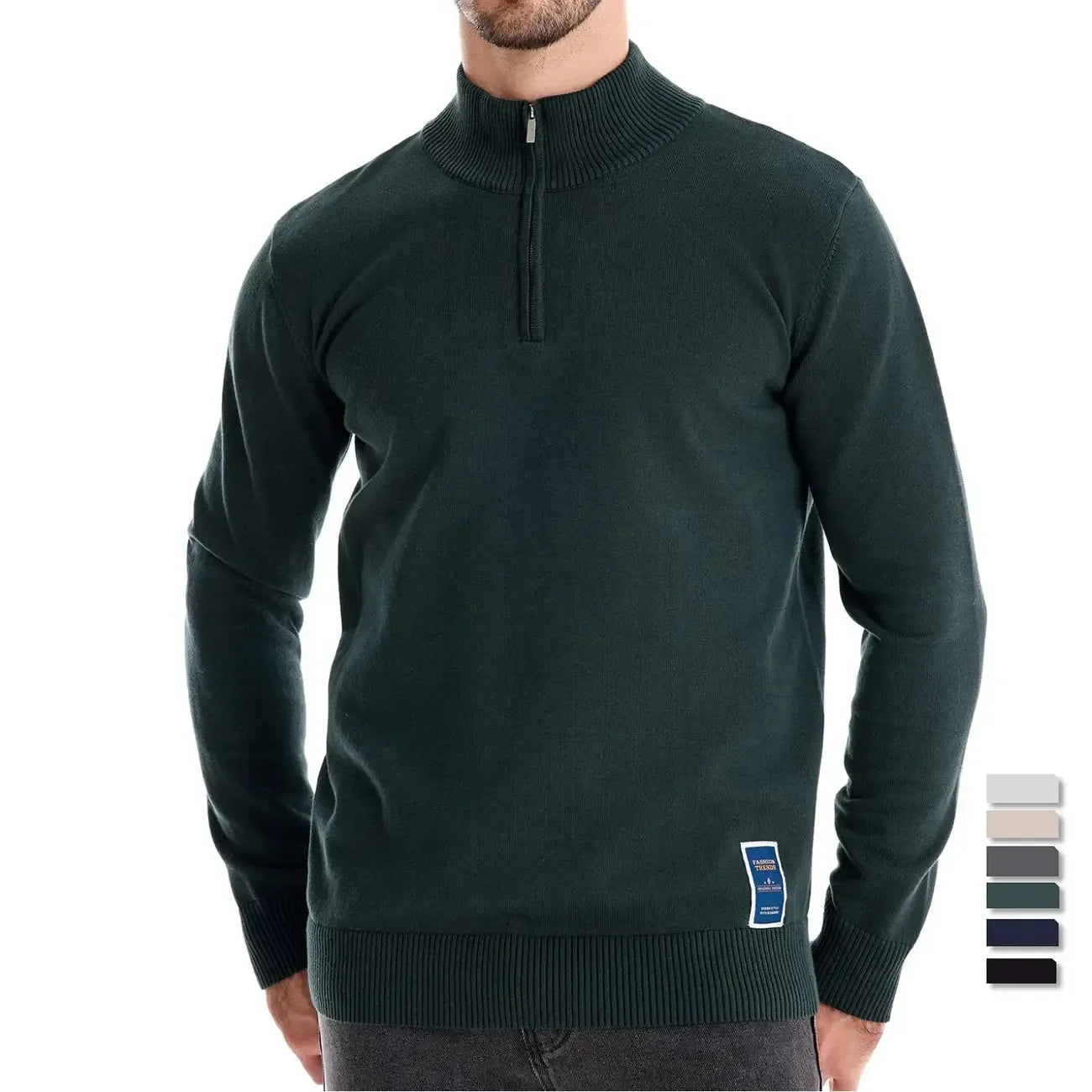 AIOPESON Men's Quarter Zip Cotton Pullover Sweaters - ShopHub