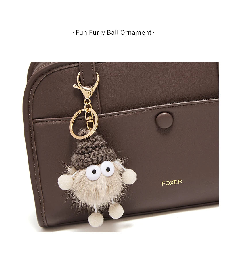 FOXER Female Shoulder Bag PU Leather Cross Body Bag 2026 New Fashion Messenger Bag Large Capacity Commute Daliy