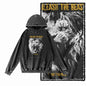 COOLMIND Lion Graphic Pullover | Acid-Washed Black