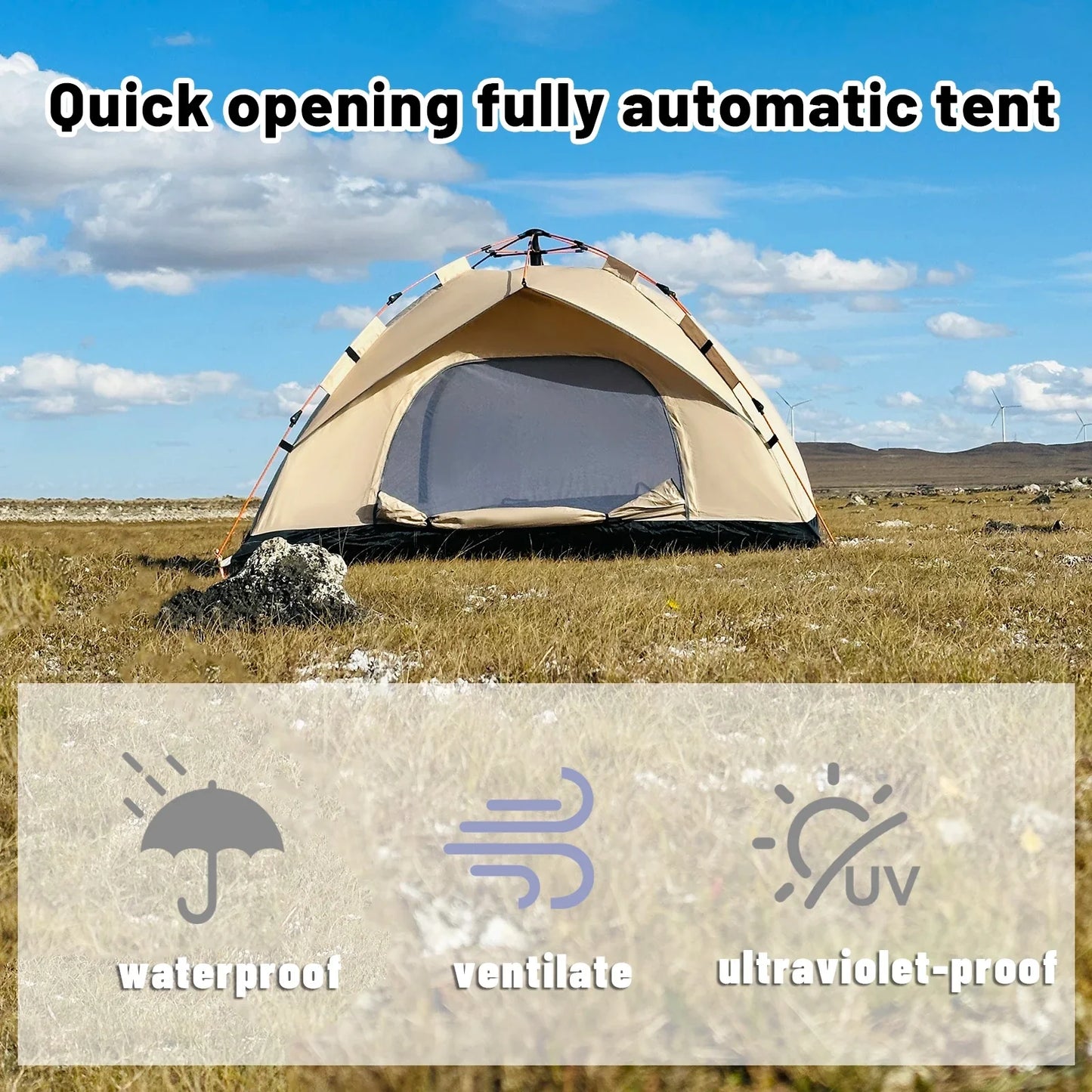 Automatic Quick-Open Camping Tent (2 sizes available) Habicare