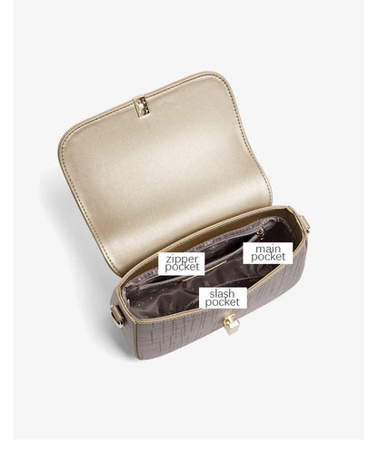 FOXER Female Shoulder Bag Split Leather Crossbody Bag Fashion Luxury Design Saddle Bag Commute Daily Use Gift for Lover