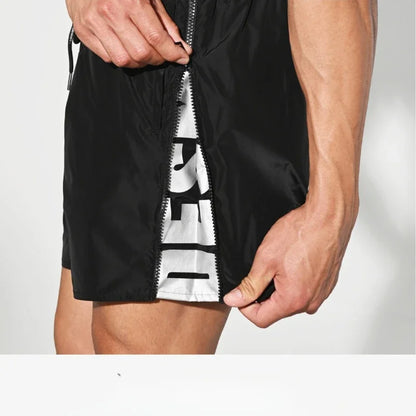 DESMIIT S98 Letter-Detail Swim Shorts with Mesh Liner