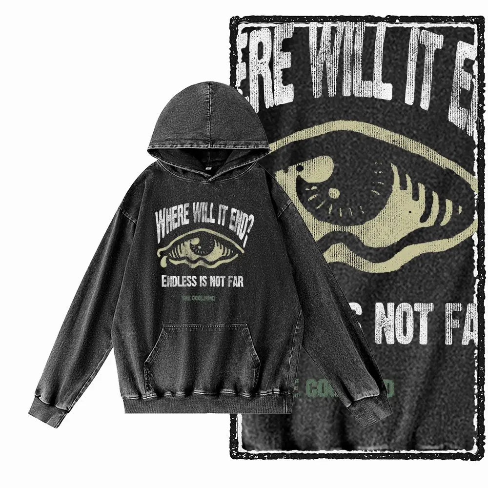 G12 Acid-Washed Black Streetwear Graphic Hoodie
