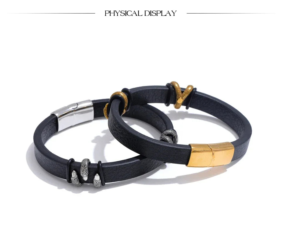 64mm Stylish Unique Leather Metal Claw Bracelet Bangle - ShopHub