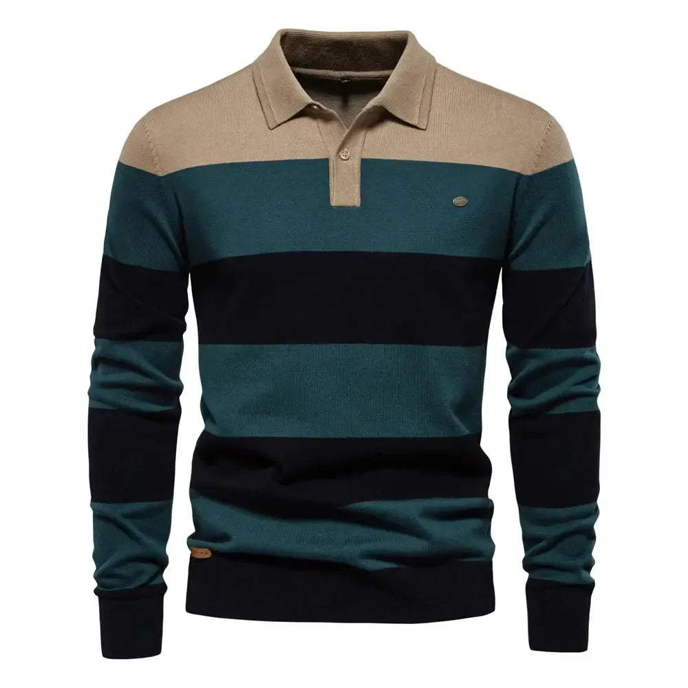 AIOPESON Men's Strip Cotton Sweaters - ShopHub