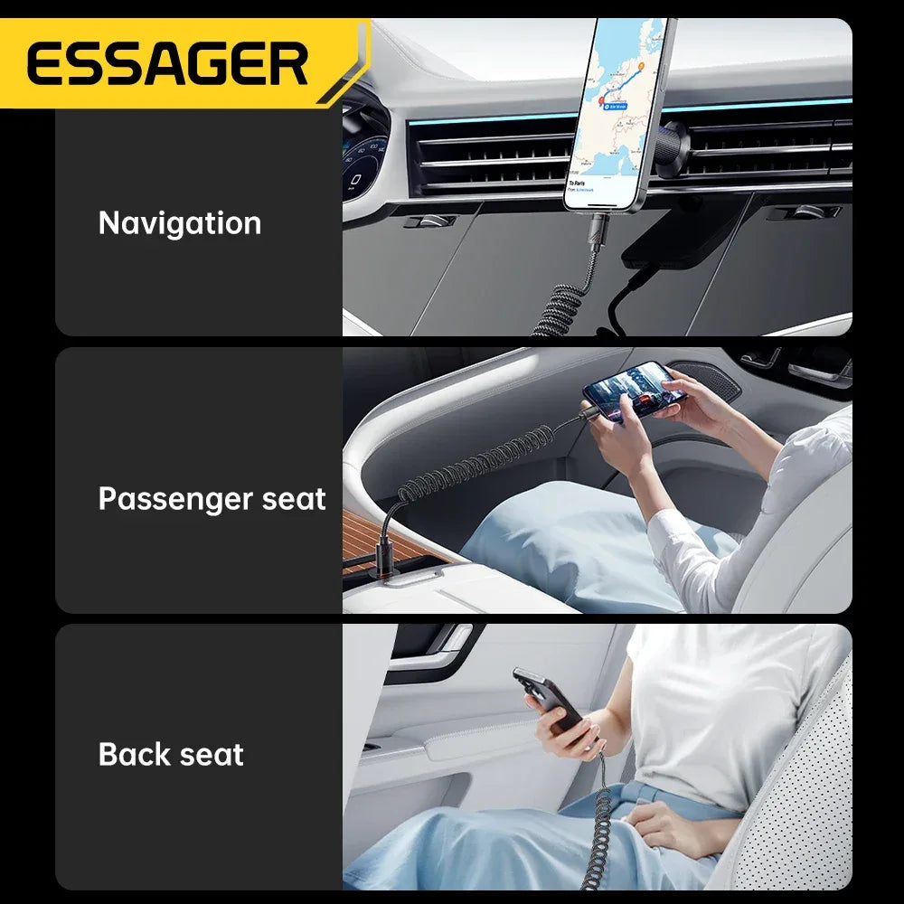 Essager Car Spring Type C Cable - ShopHub