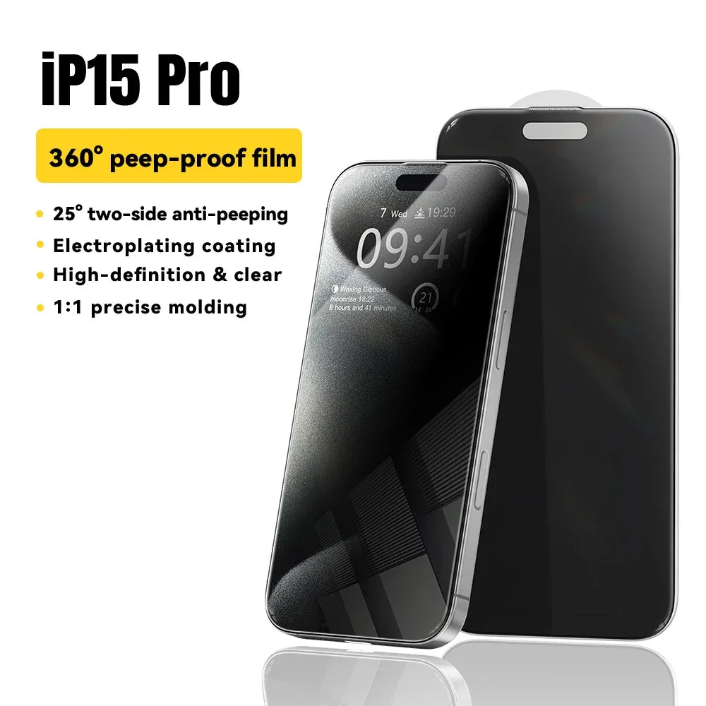 Essager 2Pcs Anti-Peeping Glass for iPhone 16, 15, 14, and 13 Pro Max Plus - ShopHub