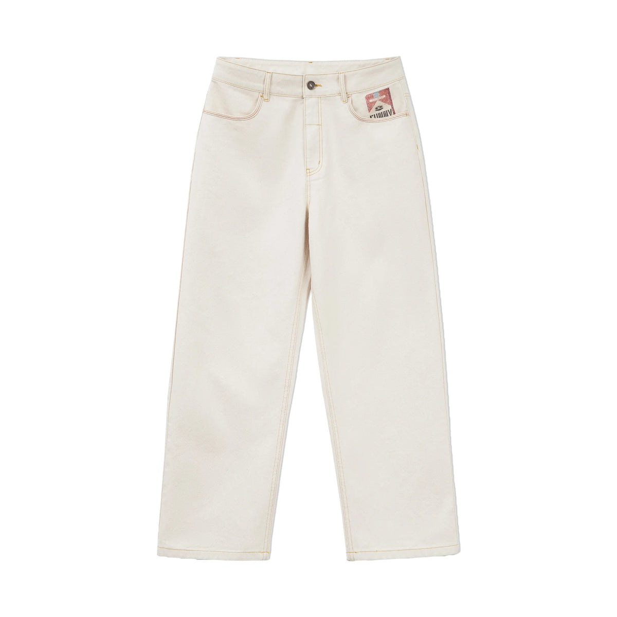 Maden Men's Vintage Heavyweight Washed White Jeans