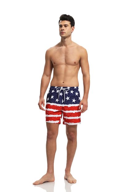Men's summer boardshorts with side zipper pockets, polyester fabric, long lining, ideal for gym and swimwear, by ShopHub NZ