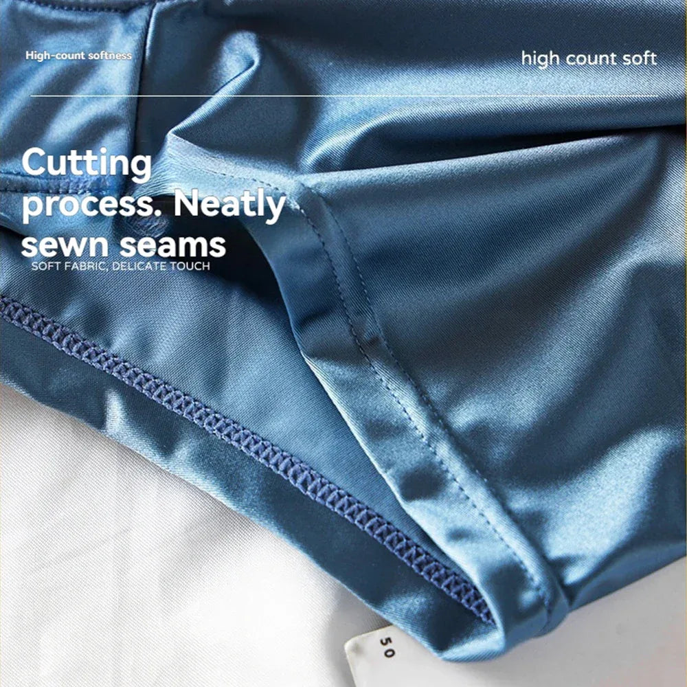 Men's 3 Pack Luxury Ice Silk Satin-like Boxers - ShopHub