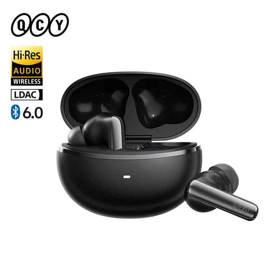 QCY HT18 Wireless Earbuds Bluetooth 6.0 with Hi-Res LDAC, Adaptive ANC, Dual-Driver Design, and In-Ear Detection