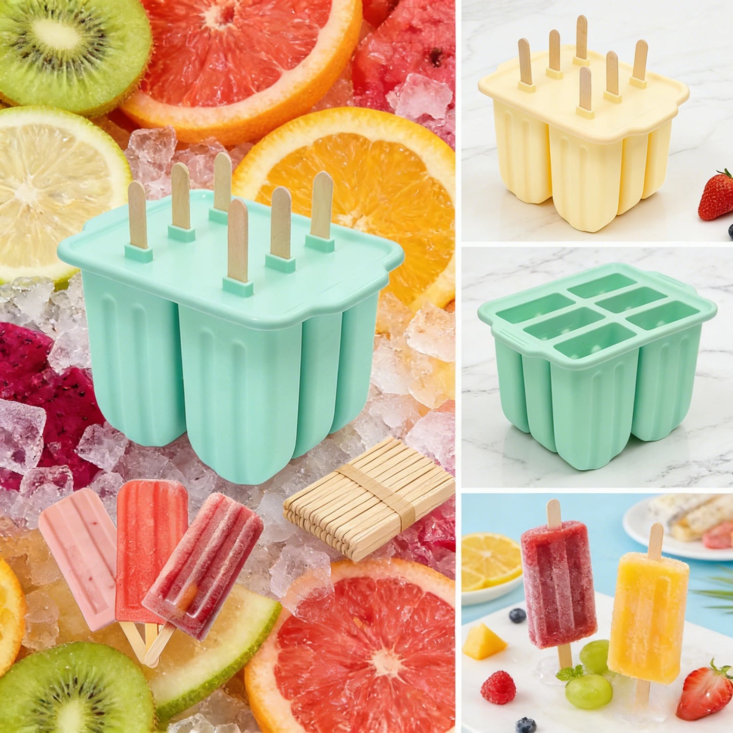 Silicone Popsicle Mold with Lid for Easy Ice Cream Making - Practical Kitchen Tool & Accessory