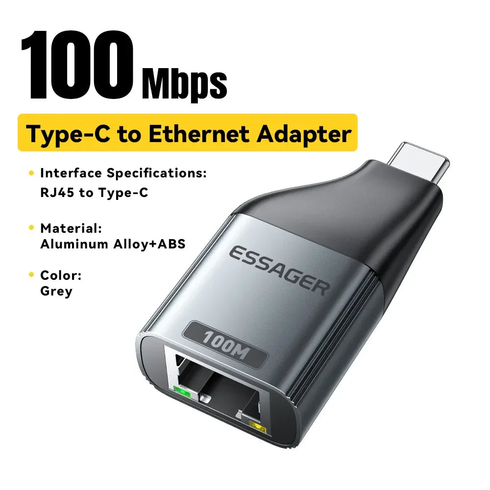 Essager Type-C to Ethernet Adapter - ShopHub