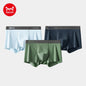 MiiOW Men Underwear Boxers - 3Pcs Cotton Antibacterial Crotch Silky Breathable Boxers