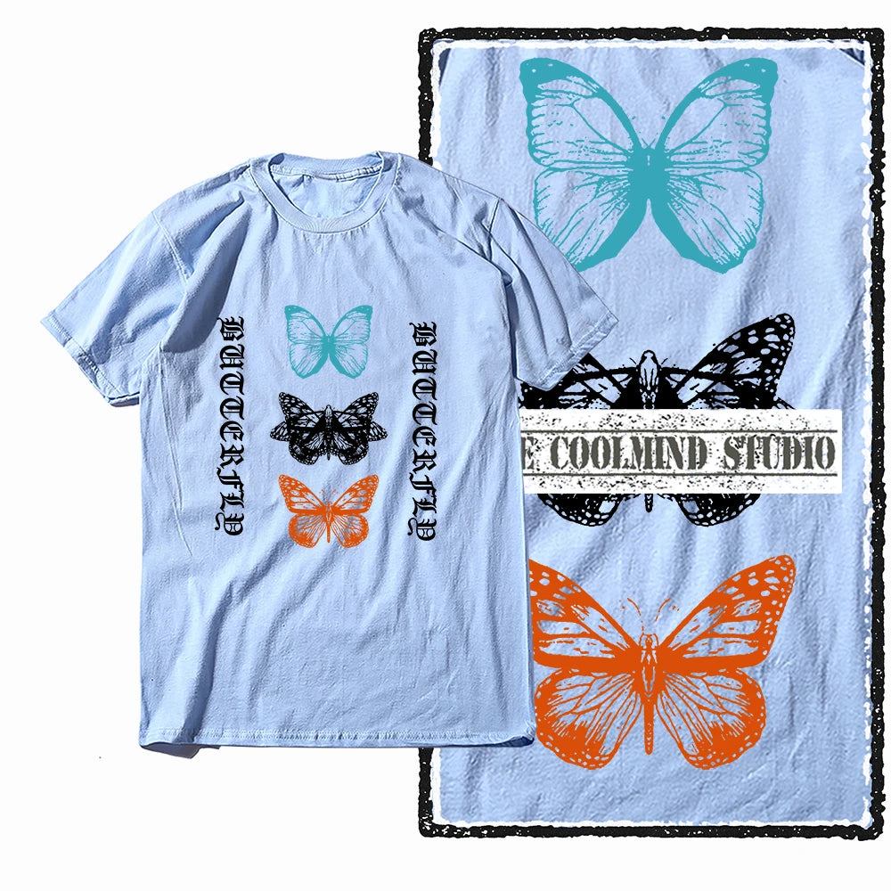 COOLMIND X0119 Wings of Joy Butterfly Cotton Tee