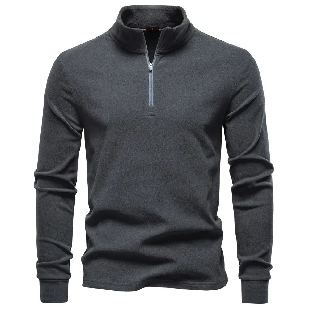 AIOPESON Solid Colour Zipper Sweatshirts - ShopHub
