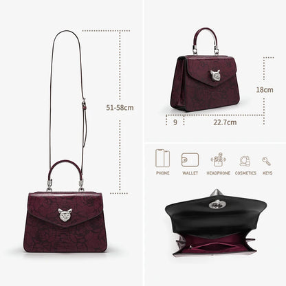 BAFELLI Floral Leather Business Doctor Bag in Pine Forest